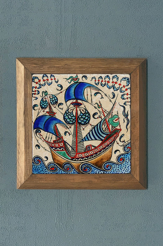 Solid Framed Stone Painting-Wall Decor- 11" x 11"