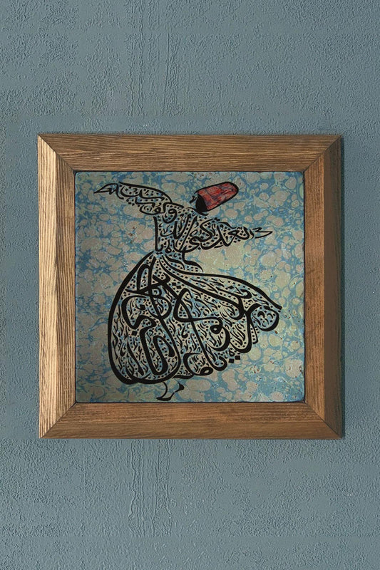 Solid Framed Stone Painting-Wall Decor- 11" x 11"