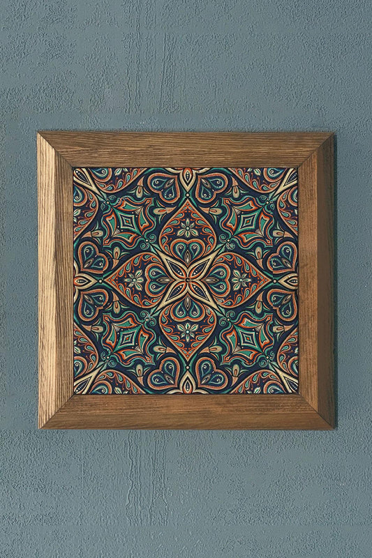 Solid Framed Stone Painting-Wall Decor- 11" x 11"