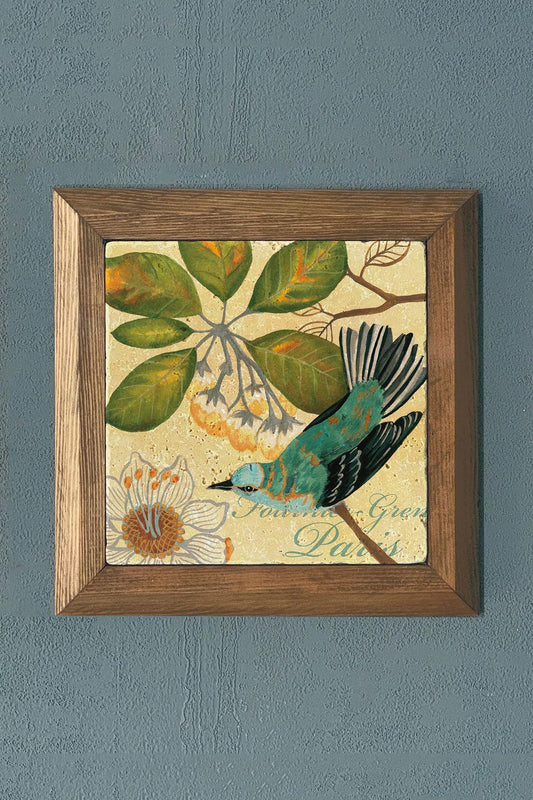 Solid Framed Stone Painting-Wall Decor- 11" x 11"