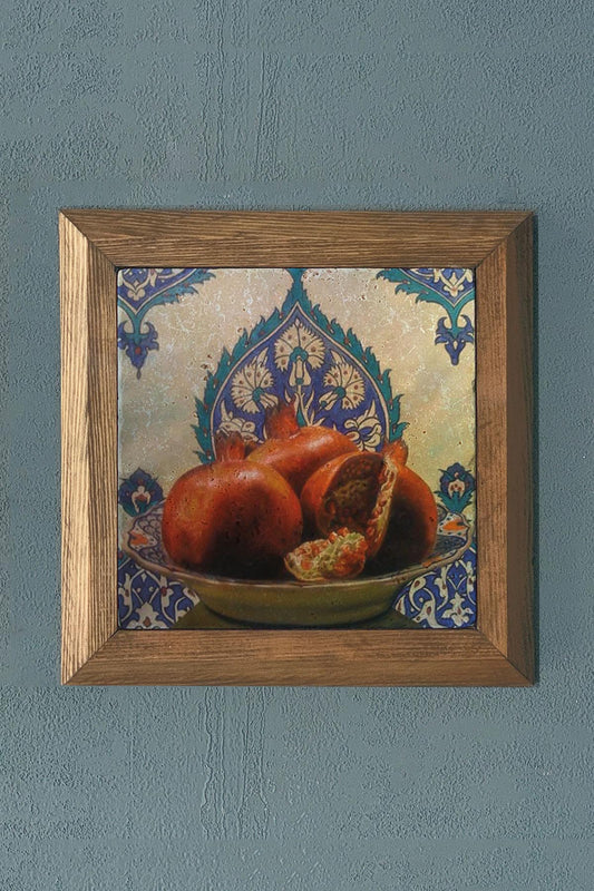 Solid Framed Stone Painting-Wall Decor- 11" x 11"