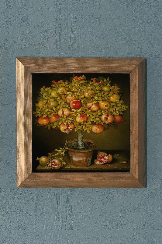 Solid Framed Stone Painting-Wall Decor- 11" x 11"