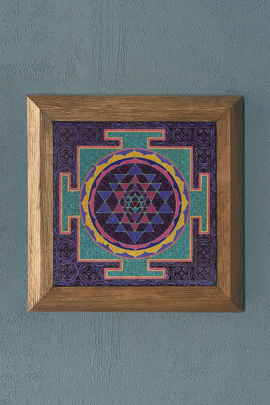 Solid Framed Stone Painting-Wall Decor- 11" x 11"