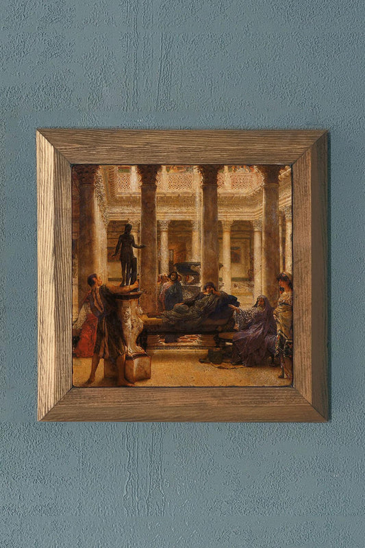 Solid Framed Stone Painting-Wall Decor- 11" x 11"