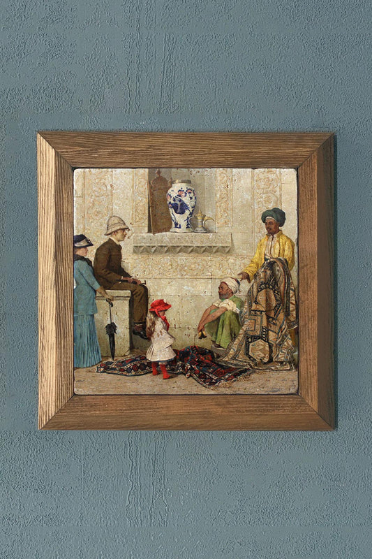 Solid Framed Stone Painting-Wall Decor- 11" x 11"C