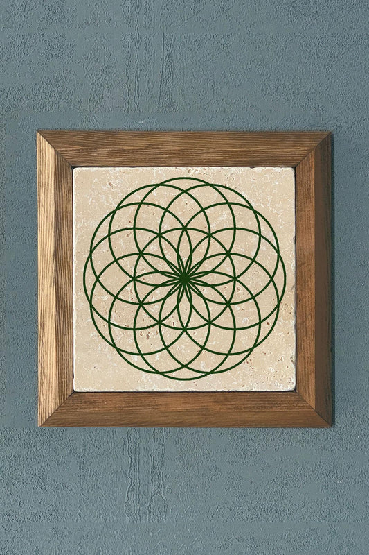 Solid Framed Torus Stone Painting - Wall Decoration - 11" x 11" - WALL DECOR