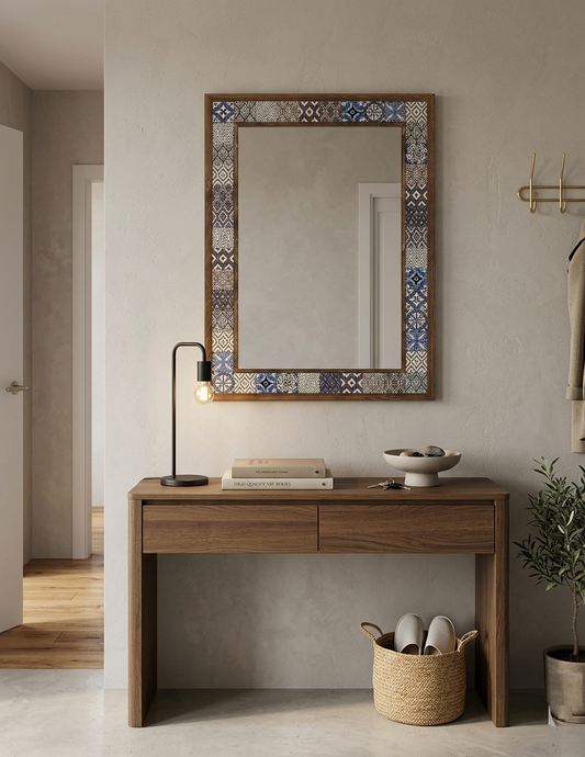 4x4 Tiles Stone Mosaic Wall Mirror | AYN-043