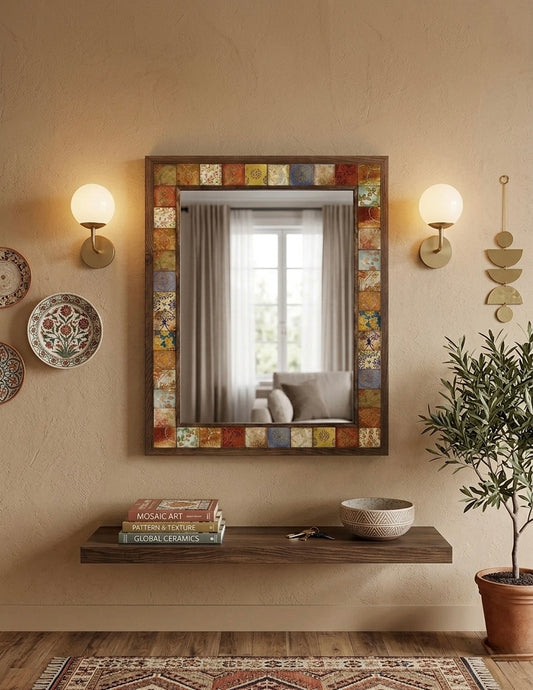 4x4 Tiles Stone Mosaic Wall Mirror | AYN-020