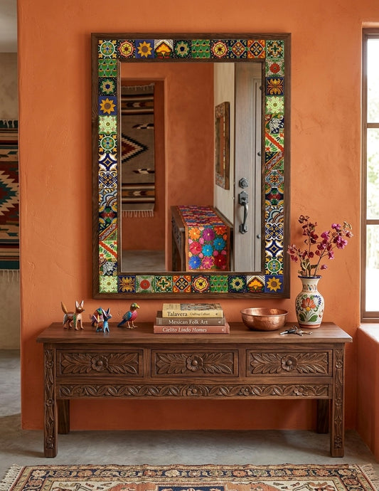 4x4 Tiles Stone Mosaic Wall Mirror | AYN-027
