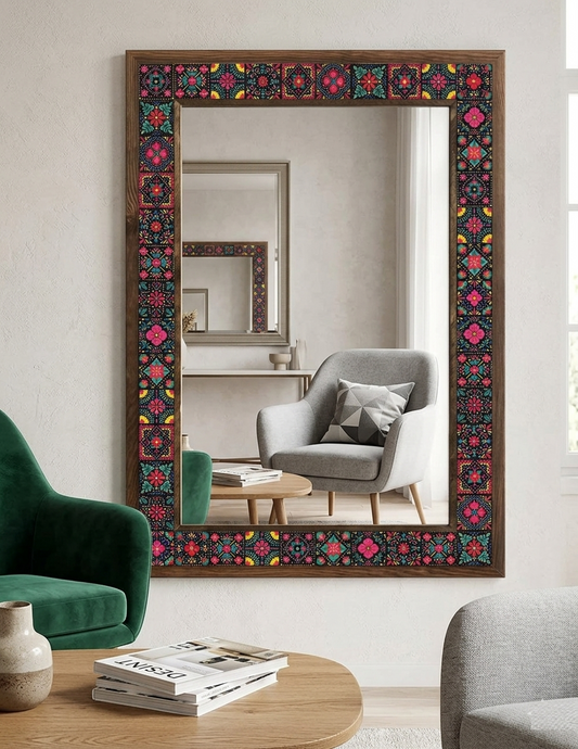 4x4 Tiles Stone Mosaic Wall Mirror | AYN-033