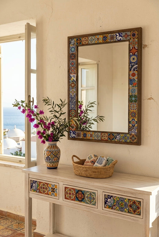 4x4 Tiles Stone Mosaic Wall Mirror | AYN-002