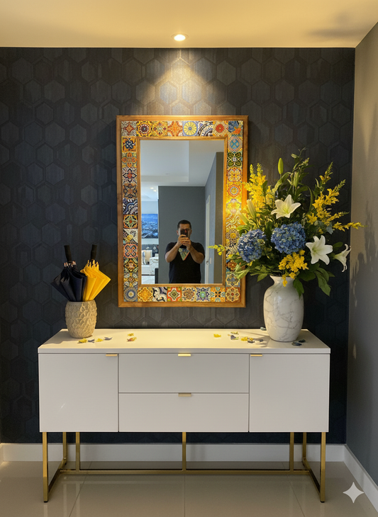 Oscar Stone Decor Mirrors Big Size 4x4 INCH TILES-AYN1010-02