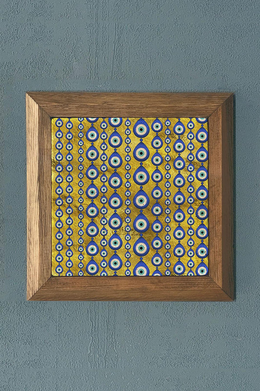 EVIL THEME - Solid Framed Stone Painting-Wall Decor- 11" x 11"