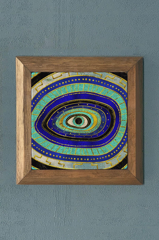 EVEN AZAR THEME Solid Framed Stone Painting-- 11" x 11"