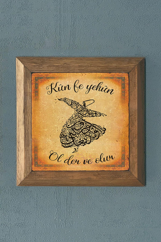 IT SAYS AND IT IS-WOODEN Framed Stone Painting-Wall Decor- 11" x 11"