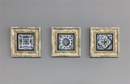 3-PIECE FRAME NATURAL STONE WALL DECOR / 3CDD-40-307 (WALL DECOR)