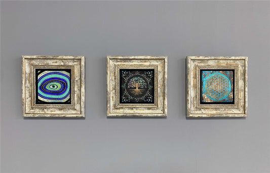3-PIECE FRAME NATURAL STONE WALL DECOR / 3CDD-40-388 (WALL DECOR)