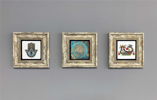 3-PIECE FRAME NATURAL STONE WALL DECOR / 3CDD-40-383 (WALL DECOR)
