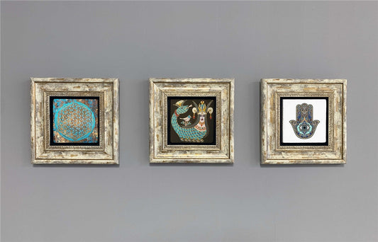 3-PIECE FRAME NATURAL STONE WALL DECOR / 3CDD-40-354 (WALL DECOR)