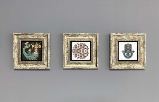 3-PIECE FRAME NATURAL STONE WALL DECOR / 3CDD-40-343 (WALL DECOR)