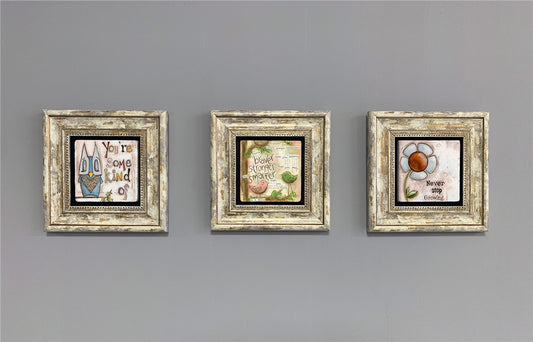 3-PIECE FRAME NATURAL STONE WALL DECOR / 3CDD-40-302 (WALL DECOR)