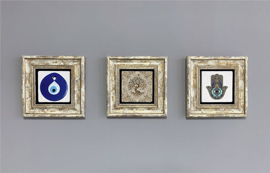 3-PIECE FRAME NATURAL STONE WALL DECOR / 3CDD-40-251 (WALL DECOR)