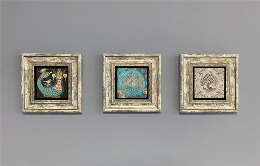 3-PIECE FRAME NATURAL STONE WALL DECOR / 3CDD-40-347 (WALL DECOR)