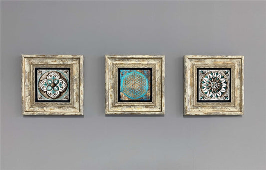 3-PIECE FRAME NATURAL STONE WALL DECOR / 3CDD-40-399 (WALL DECOR)