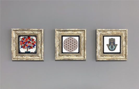3-PIECE FRAME NATURAL STONE WALL DECOR / 3CDD-40-284 (WALL DECOR)