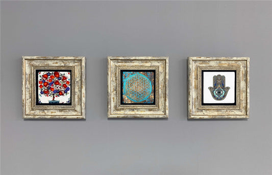 3-PIECE FRAME NATURAL STONE WALL DECOR / 3CDD-40-381 (WALL DECOR)