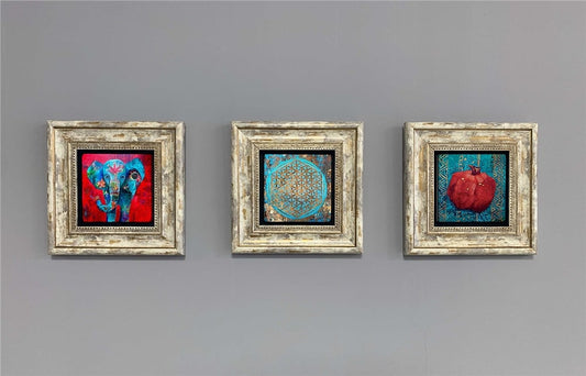 3-PIECE FRAME NATURAL STONE WALL DECOR / 3CDD-40-370 (WALL DECOR)