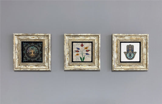 3-PIECE FRAME NATURAL STONE WALL DECOR / 3CDD-40-248 (WALL DECOR)