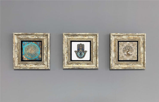 3-PIECE FRAME NATURAL STONE WALL DECOR / 3CDD-40-390 (WALL DECOR)