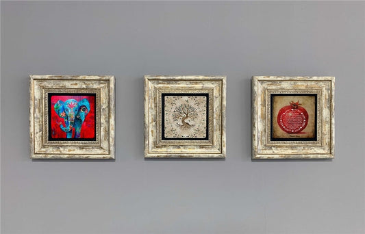 3-PIECE FRAME NATURAL STONE WALL DECOR / 3CDD-40-407 (WALL DECOR)