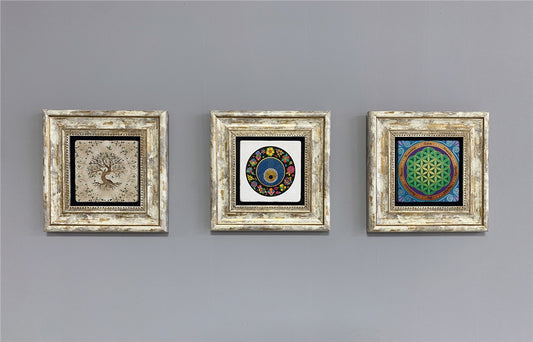 3-PIECE FRAME NATURAL STONE WALL DECOR / 3CDD-40-252 (WALL DECOR)