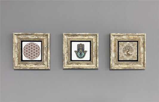 3-PIECE FRAME NATURAL STONE WALL DECOR / 3CDD-40-282 (WALL DECOR)