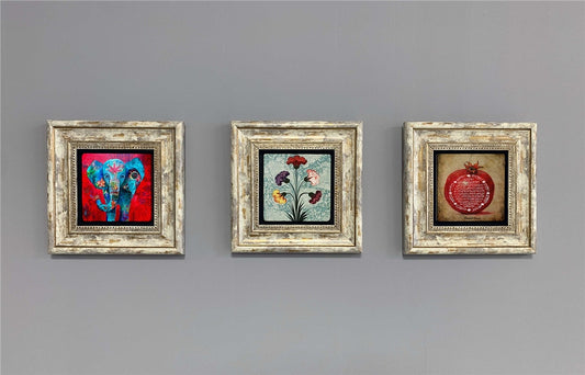 3-PIECE FRAME NATURAL STONE WALL DECOR / 3CDD-40-405 (WALL DECOR)