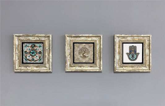 3-PIECE FRAME NATURAL STONE WALL DECOR / 3CDD-40-228 (WALL DECOR)