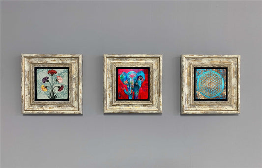 3-PIECE FRAME NATURAL STONE WALL DECOR / 3CDD-40-403 (WALL DECOR)