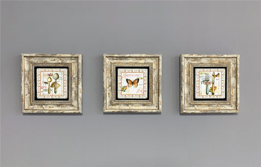 3-PIECE FRAME NATURAL STONE WALL DECOR / 3CDD-40-297 (WALL DECOR)