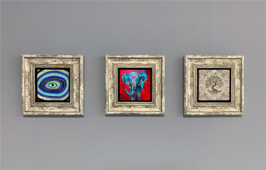 3-PIECE FRAME NATURAL STONE WALL DECOR / 3CDD-40-359 (WALL DECOR)