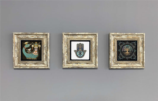 3-PIECE FRAME NATURAL STONE WALL DECOR / 3CDD-40-389 (WALL DECOR)