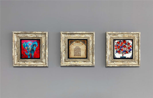 3-PIECE FRAME NATURAL STONE WALL DECOR / 3CDD-40-393 (WALL DECOR)