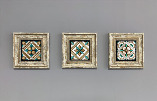 3-PIECE FRAME NATURAL STONE WALL DECOR / 3CDD-40-315 (WALL DECOR)