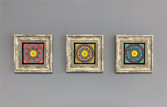 3-PIECE FRAME NATURAL STONE WALL DECOR / 3CDD-40-313 (WALL DECOR)