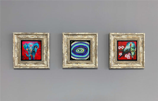 3-PIECE FRAME NATURAL STONE WALL DECOR / 3CDD-40-365 (WALL DECOR)