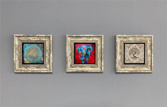 3-PIECE FRAME NATURAL STONE WALL DECOR / 3CDD-40-391 (WALL DECOR)