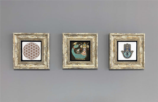 3-PIECE FRAME NATURAL STONE WALL DECOR / 3CDD-40-342 (WALL DECOR)