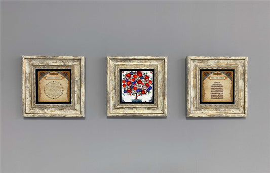 3-PIECE FRAME NATURAL STONE WALL DECOR / 3CDD-40-380 (WALL DECOR)