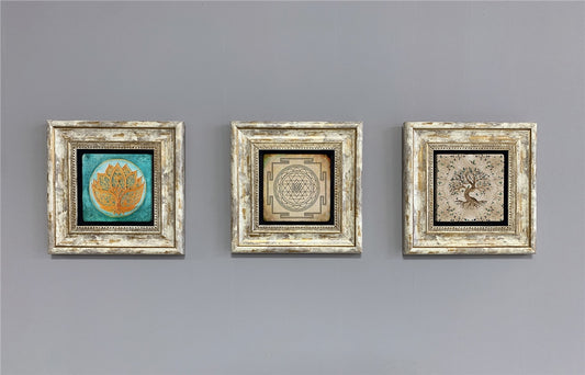 3-PIECE FRAME NATURAL STONE WALL DECOR / 3CDD-40-255 (WALL DECOR)